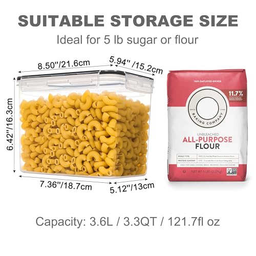 Medium Food Storage Containers with Lids Airtight 3.6L (3.6 L)