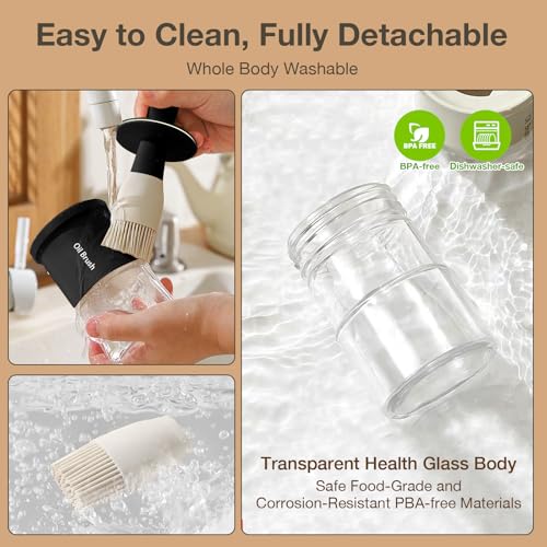 Oil Dispenser with Brush (05_2Pcs Black&White)