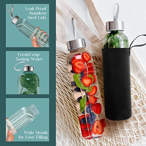 16 oz Glass Water Bottles