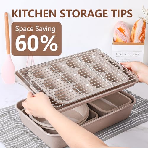 8 Piece Baking Pans Set Nonstick