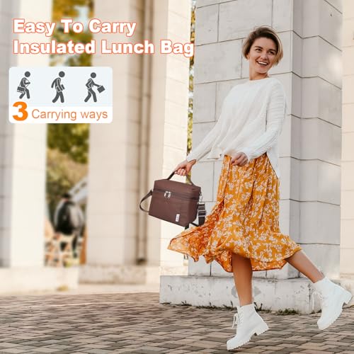 NOL 4 Liters Small Insulated Lunch Bags for Women Cooler Bag Lightweight Nylon Waterproof Lunch Box For Work （Small