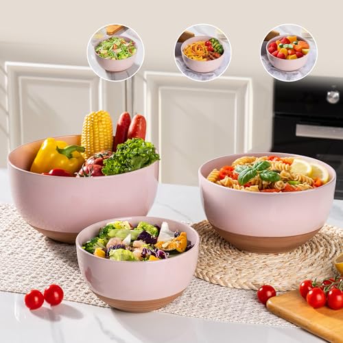 Ceramic Mixing Bowls (3PCS / Cloud Pink)