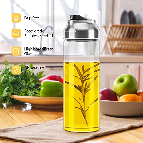 Olive Oil Dispenser Bottle (Silver / 14OZ Set of 1)