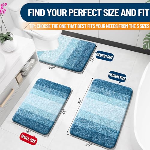 Bathroom Rugs Mat 34x21 (34" X 21" / Peacock Blue)