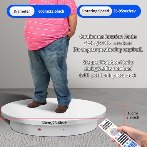 23.6In Remote Large Motorized electric turntable Rotating platform Photography Turntable Motorized lazy susan Base giratoria para for Photography