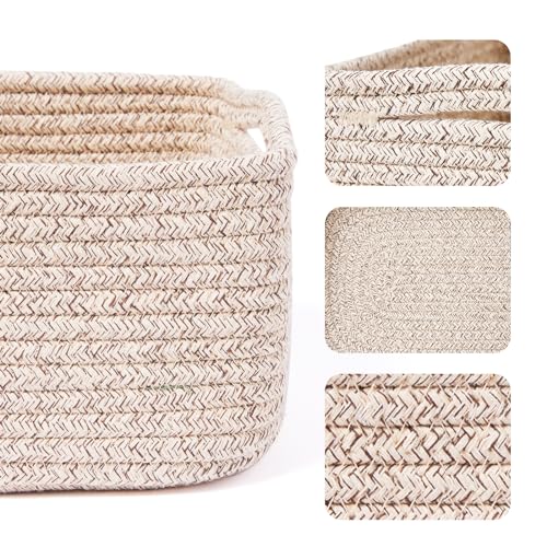 Small Storage Baskets for Organizing (3pcs-L13xW8.5xH5.1" / Brown)