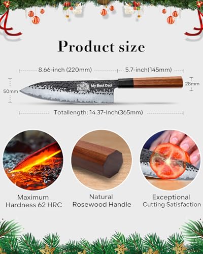 Custom 8'' Japanese Knife with Sandalwood Box Gifts for Men (8" Customize Japanese Knife)