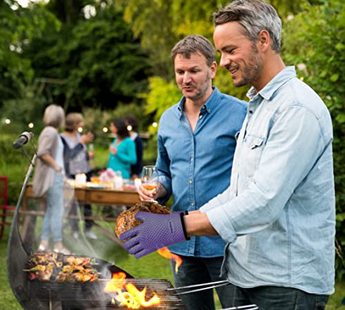 XL Silicone Smoker BBQ Gloves (Purple / X-Large)