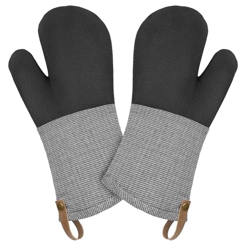 Cuisinart Heritage Kitchen Oven Mitts (Black/White Mini Houndstooth)