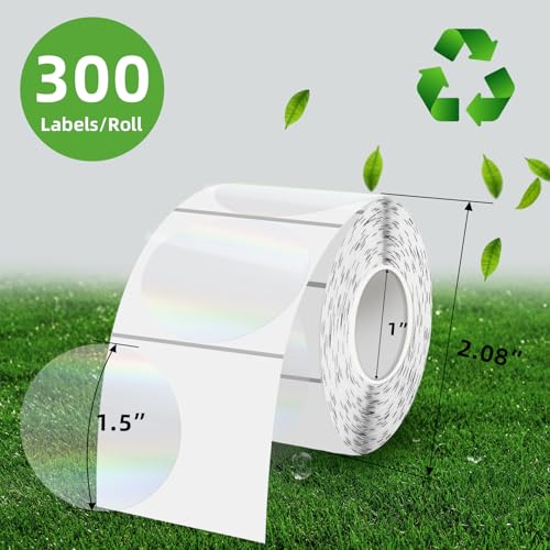1.5" Round Transparent Thermal Label Stickers (Holographic Transparent / circle-1.5 inch)