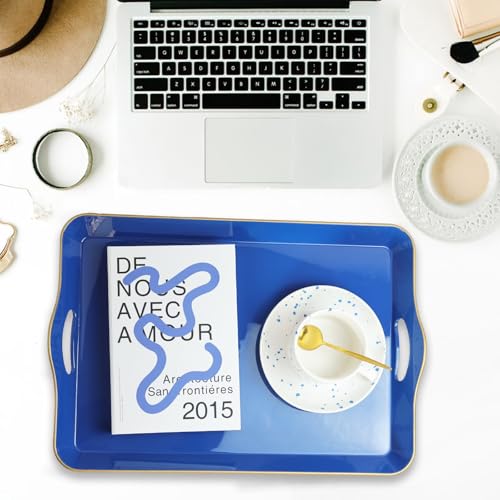 Large Blue Serving Tray with Handles (L2blue)