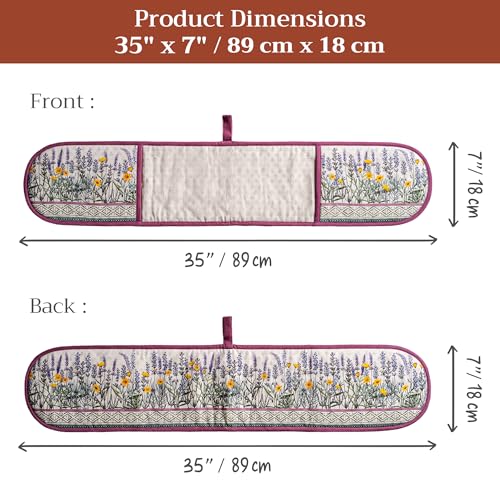 Double Oven Mitts 100% Cotton Double Oven Glove (016 - Fanny Lavender / 7" x 35" (Double Oven Mitt))