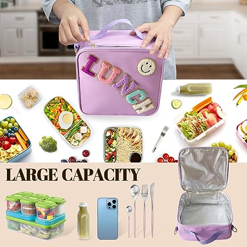 Insulated Lunch Bag With Adjustable Shoulder Strap (Purple)