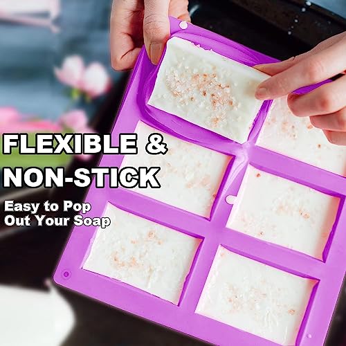 Silicone Soap Molds (Pink+Purple - Oval+Rectangle)