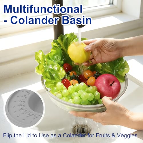 10.7 Inch Microwave Food Cover with Heat Insulation Mat (Gray)