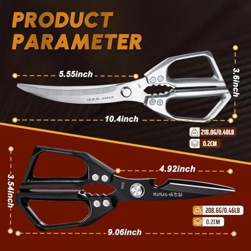 Kitchen Scissors all Purpose (Black & Silver)
