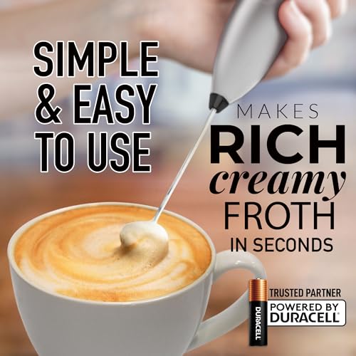 Zulay Powerful Milk Frother for Coffee with Upgraded Titanium Motor (Imperial Silver Black / OG Frother)
