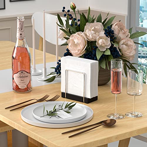 Napkin Holder for Table (Silver/Black / 5.78 x 2.51 x 5.04 inches)