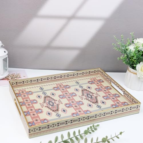 Plastic Serving Tray with Handles for Coffee Table (Multi N)