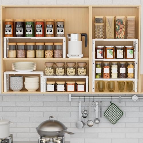 Expandable Spice Rack Kitchen Cabinet Shelf Organizer (2 Count)