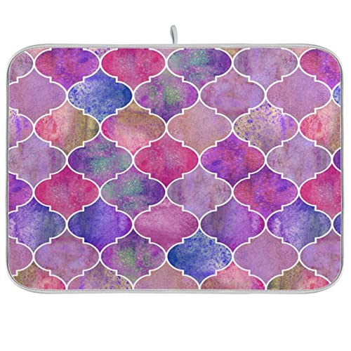 Super Absorbent Dish Drying Mat (Vintage Decorative Moroccan / 18" x 24")