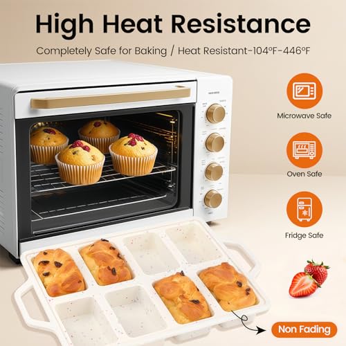 Single 8 Cavity Mini Silicone Loaf Mold (Cream / Mini Loaf-Cream (1 Pack))