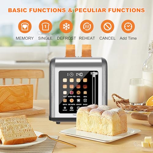 2 Slice Toaster Touch Screen (Grey)