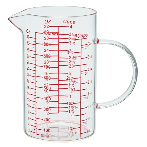 Ackers Mirror Graduated Glass Measuring Cup (32OZ Mirror Graduated)