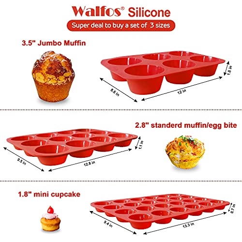 Silicone Muffin Pan (3 Pcs: Jumbo+Regular+Mini)