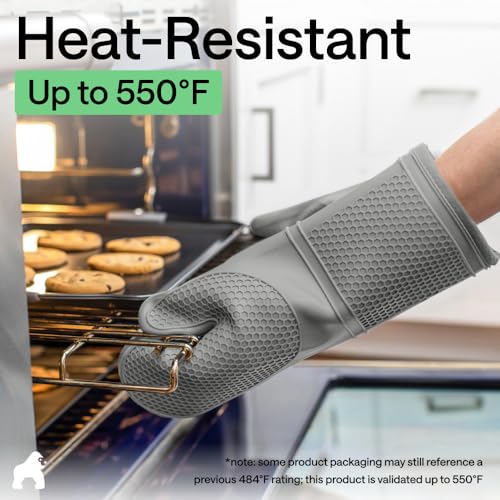 Silicone Oven Mitts (Gray / 12.5" Oven Mitts)