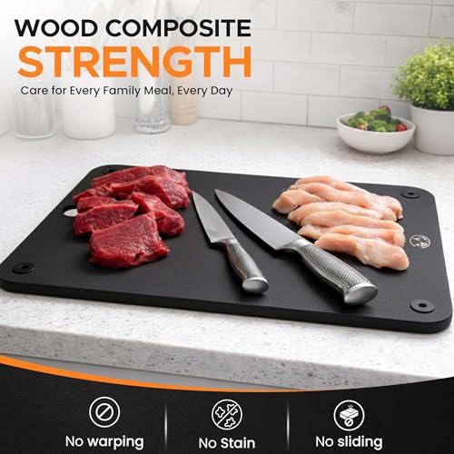 Composite Wood Cutting Board Set of 3 (Black)