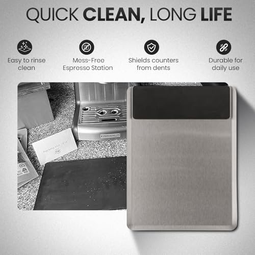 Coffee Grinder Tray with Tamping Mat (13x9.75)