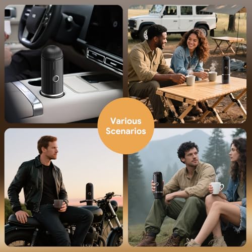 Portable Electric Espresso Coffee Maker for Ground Coffee & NS Capsule Fast Self (2218-BLACK)
