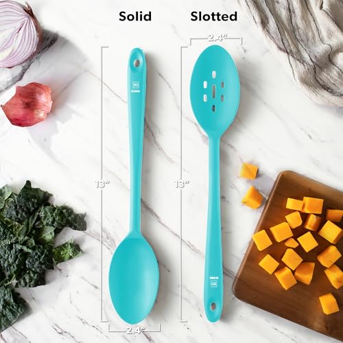 DI ORO Silicone Cooking Spoons (Teal)