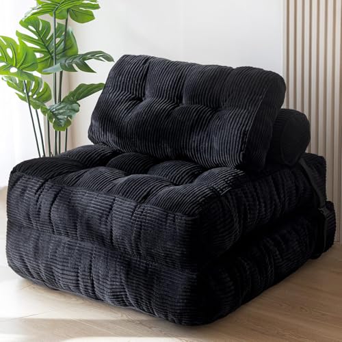 Folding Sofa Bed (Black / Single)