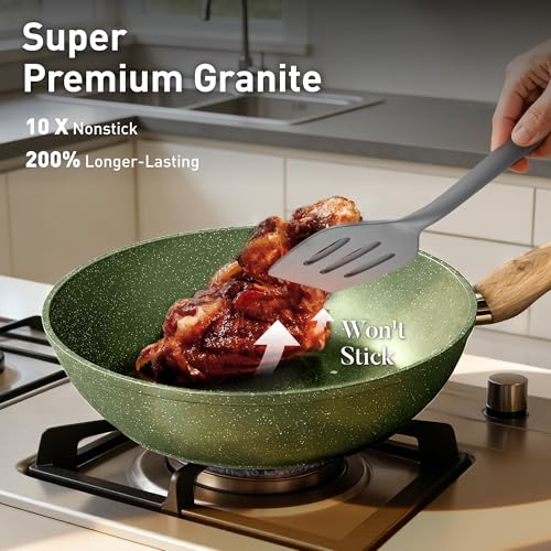 Pots and Pans Set Non Stick (Green / 30 PCS Cookware Set)