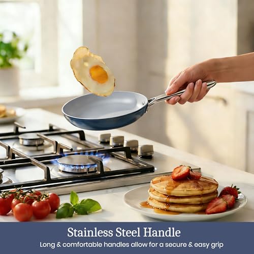 Premium Ceramic Frying Pan (8 inch / Navy Blue)