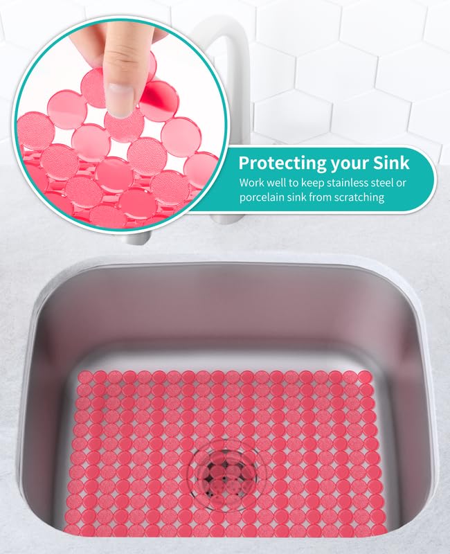 2 Pack Kitchen Sink Mat (Red)