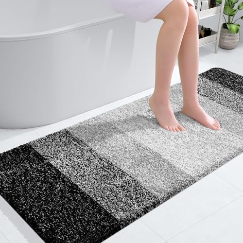 Large Bathroom Rugs 50x30 (50" X 30" / Black)