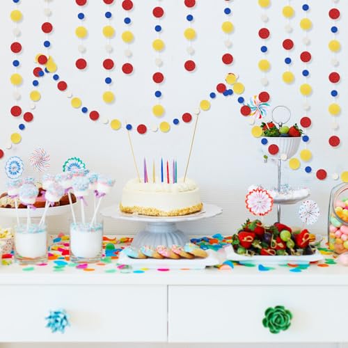 10 Pieces Dot Garland Banner Hanging (Red,blue,yellow)