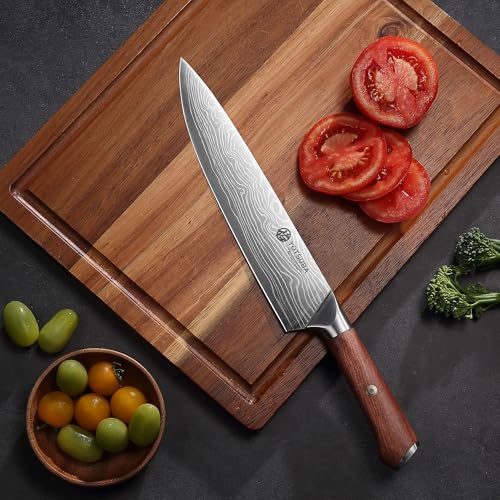 9 Inch Japanese Chef Knife with Full Tang Rosewood Handle (9 inch chef knife)