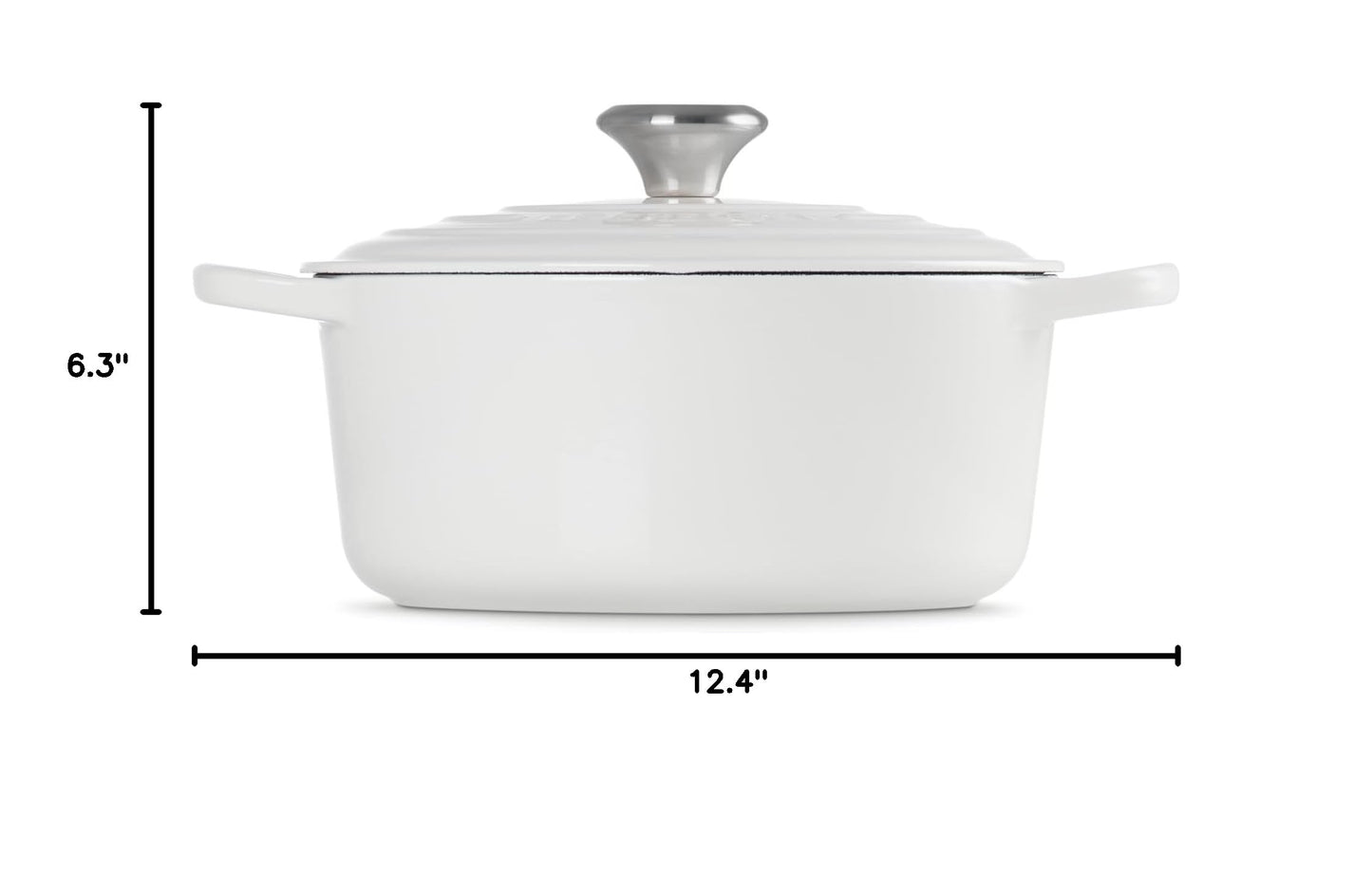 Enameled Cast Iron Round Dutch Oven (White / 4.5 Qt)