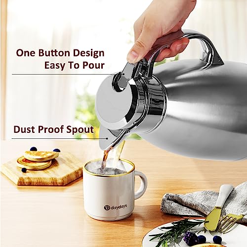 Coffee Carafes for Keeping Hot (61oz Silver)