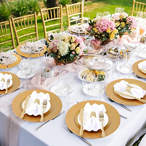 50 Pcs 13 Inch Charger Plates Bulk (Plain Style / Gold)