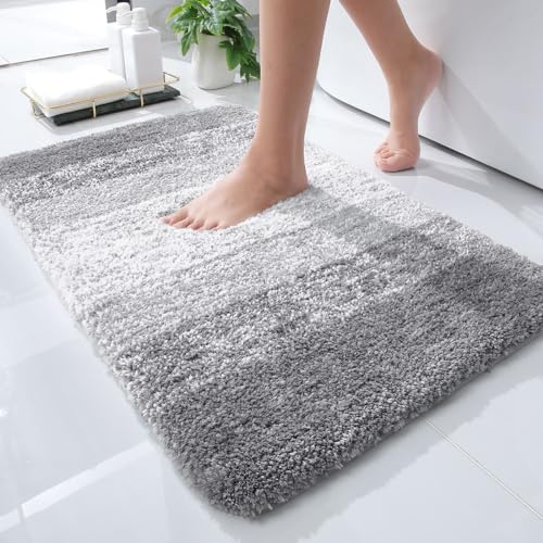 Small Bathroom Rugs 24x16 (24" X 16" / Light Grey)