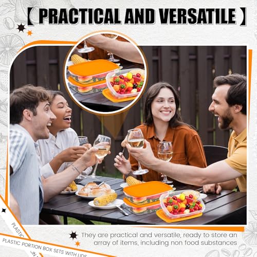 18 Pcs 33 oz Plastic Food Storage Containers with Lids (Orange)