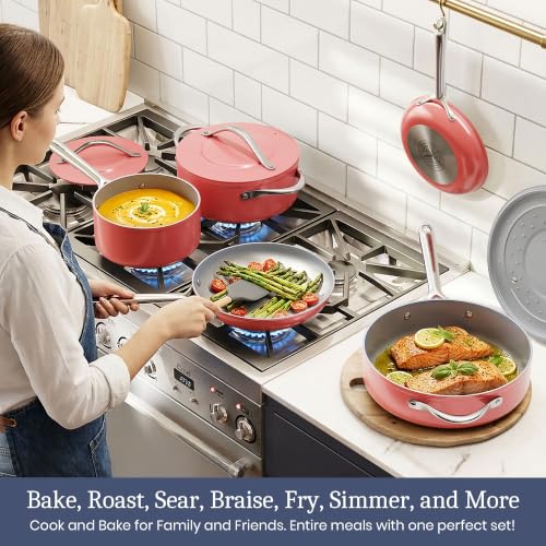 Premium G7 Ceramic Cookware Set (Fusion Red)