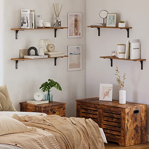 Long Wall Shelves (Rustic Brown / 39.4 Inch)