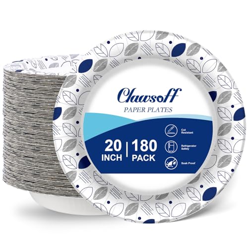 20 oz 180 Pack Paper Bowls Bulk Heavy Duty Disposable Bowls Leaf (Leaf / 20 oz)