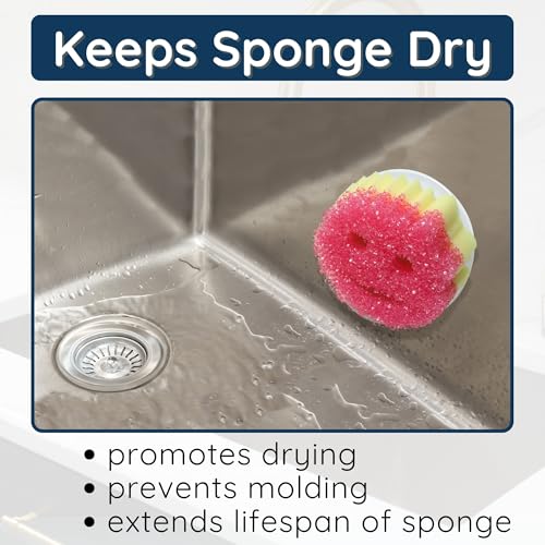 BeraTek Scrub Daddy Caddy Organizer for Sink (Black 1 Pack)